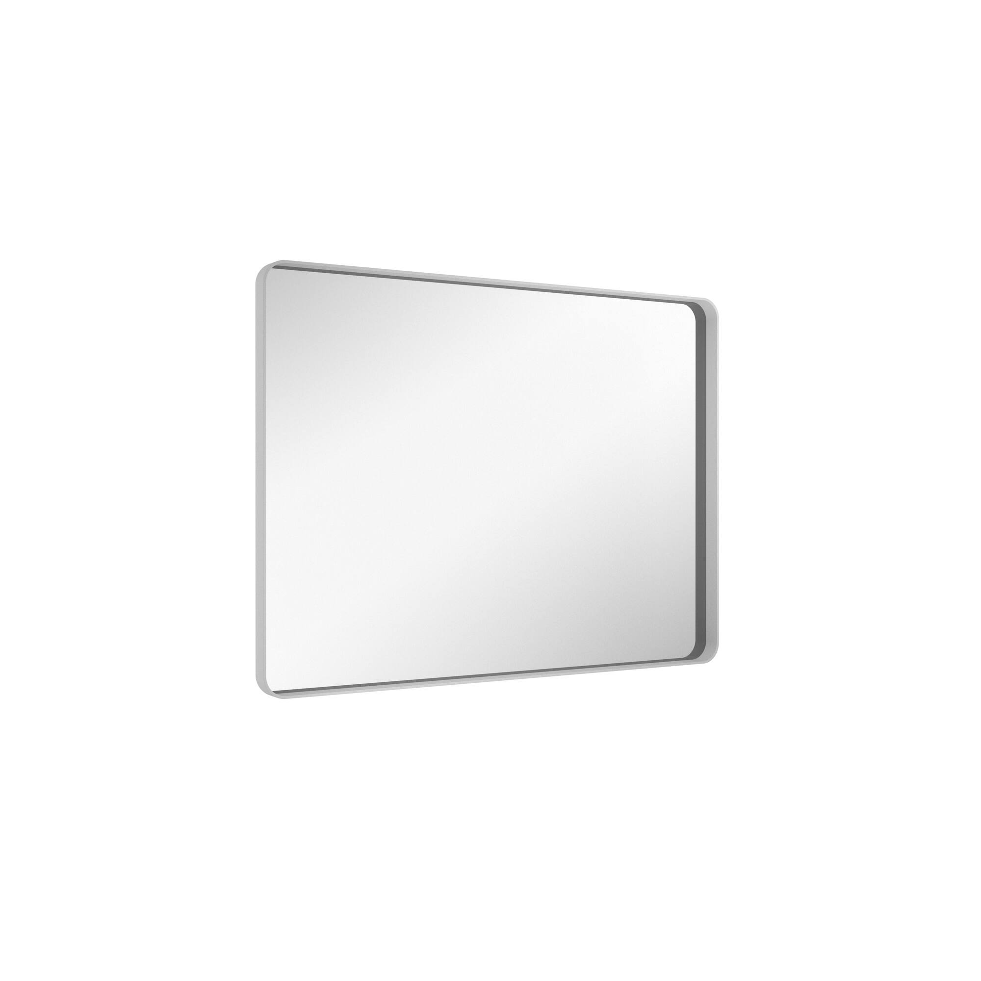 Angle. Boyel Living - 24-Inch x 32-Inch Rectangular Aluminum-Framed Bathroom Wall Mirror - White.