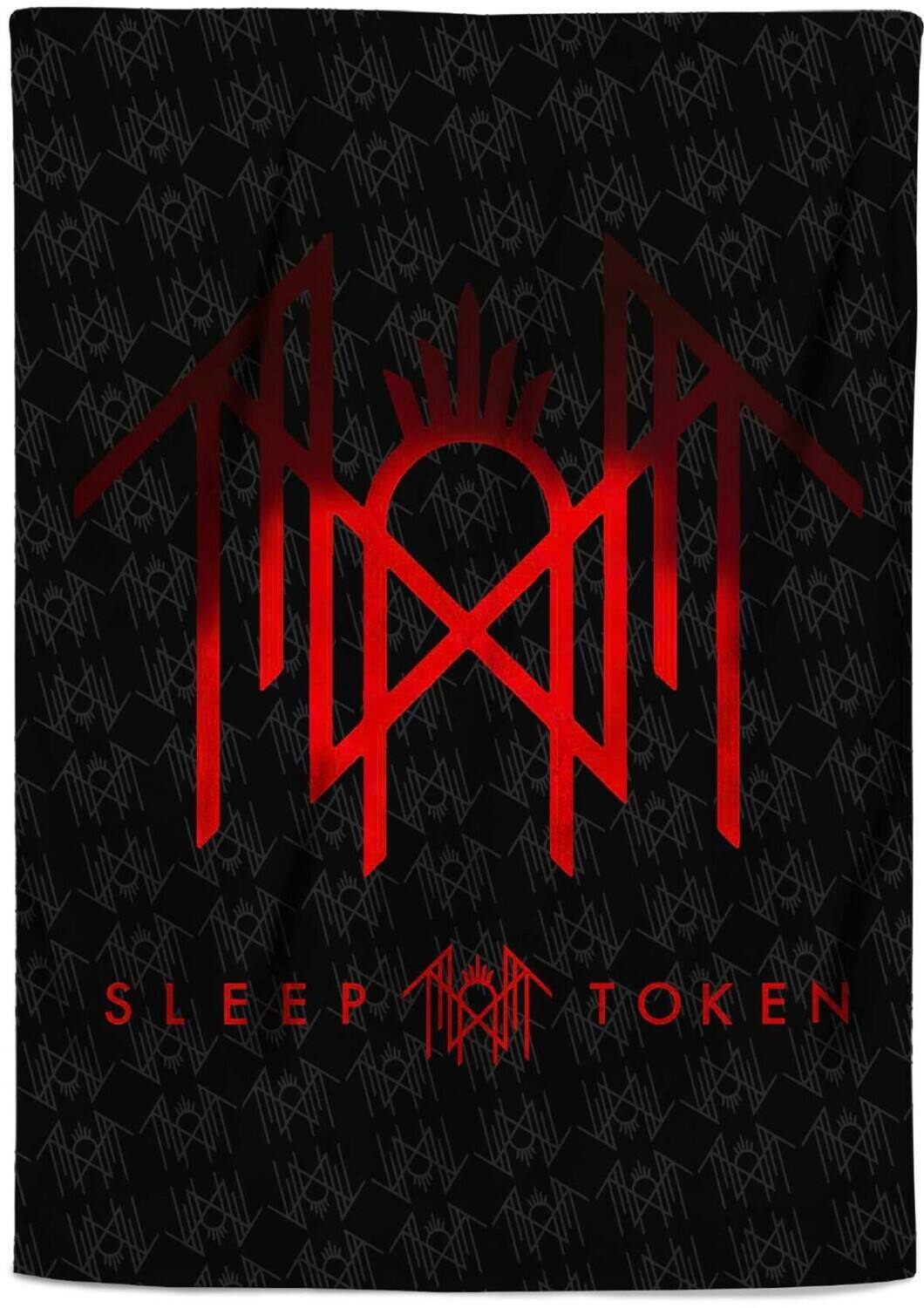 PopMarket - Sleep Token - Rocksax - Sleep Token - Sherpa Fleece Throw - Red Logo (50 in x 60 in) - Multicolor