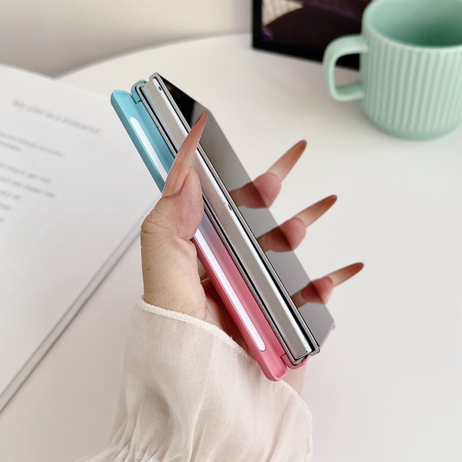 Dteck Gradient Kickstand Case for Samsung Galaxy Z Fold8, Non Slip Hard ...