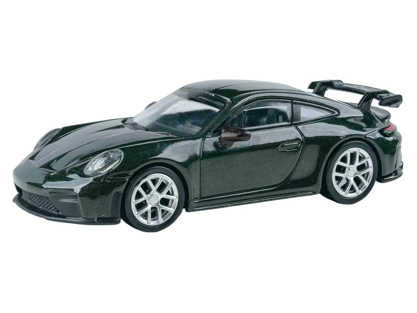 Alt View 1. Paragon - 2025 Porsche 911 GT3 (992.2) Oak Green Metallic Neo with Carbon Stripe 1/64 Diecast Model Car by Paragon Models.
