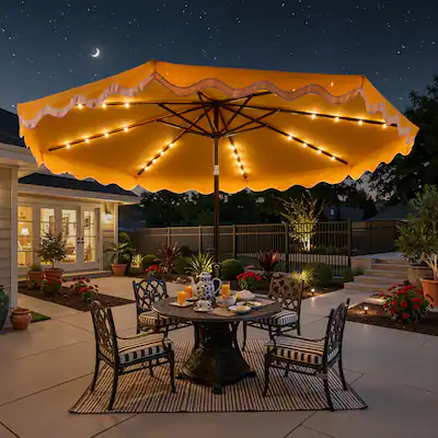best 10ft patio umbrella 3-Tier Market White Pole, Push Button Tilt, Crank providing maximum protection and longevity Best Choice Products Woodgrain Pattern