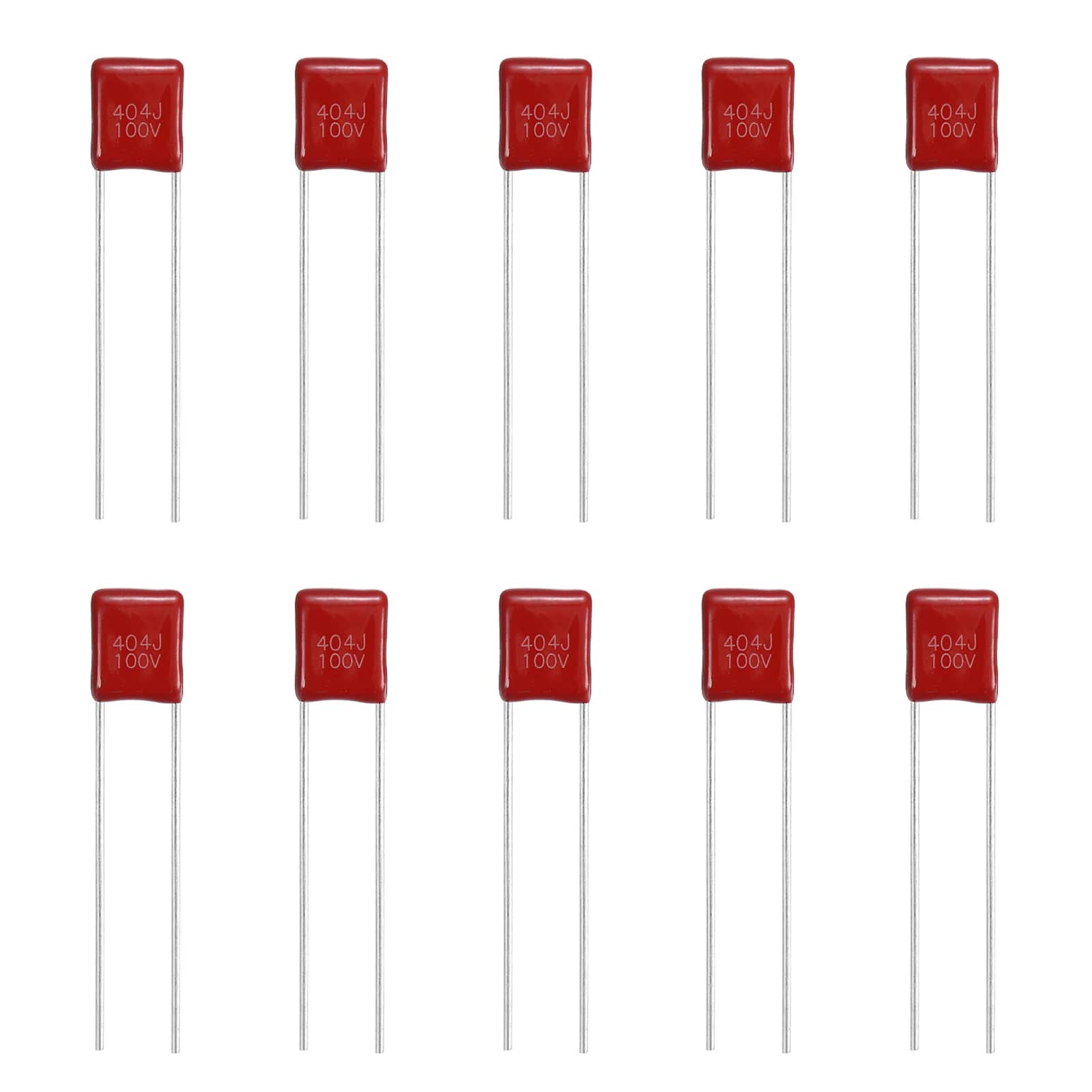 Unique Bargains - 20pcs 0.4uF 100V CBB21/CBB22 Metallized Polypropylene Film Capacitor Kit for Electronics - Red