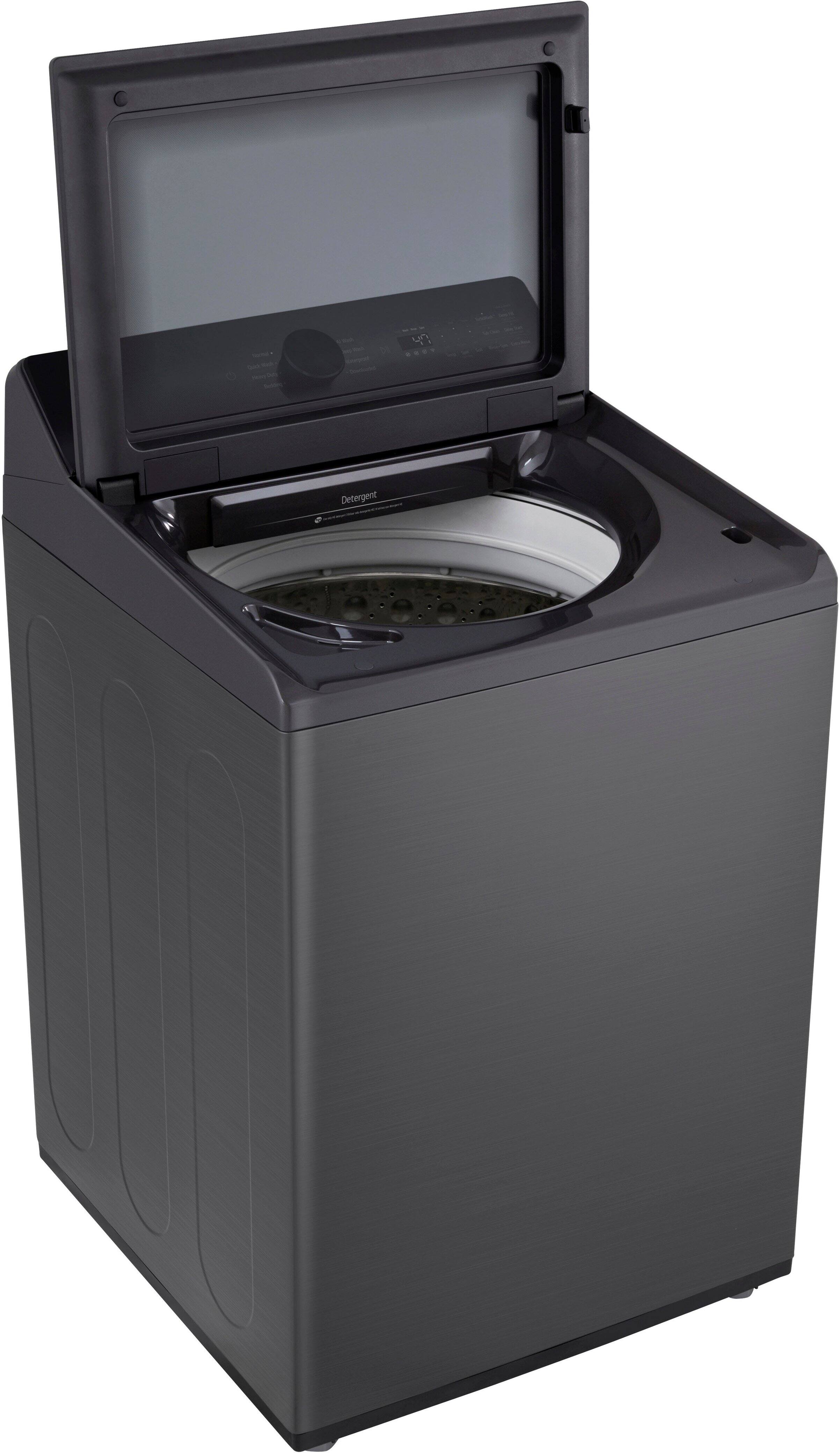 Alt View 19. LG - 4.8 Cu. Ft. High-Efficiency Smart Top Load Washer with EasyUnload - Platinum Black.