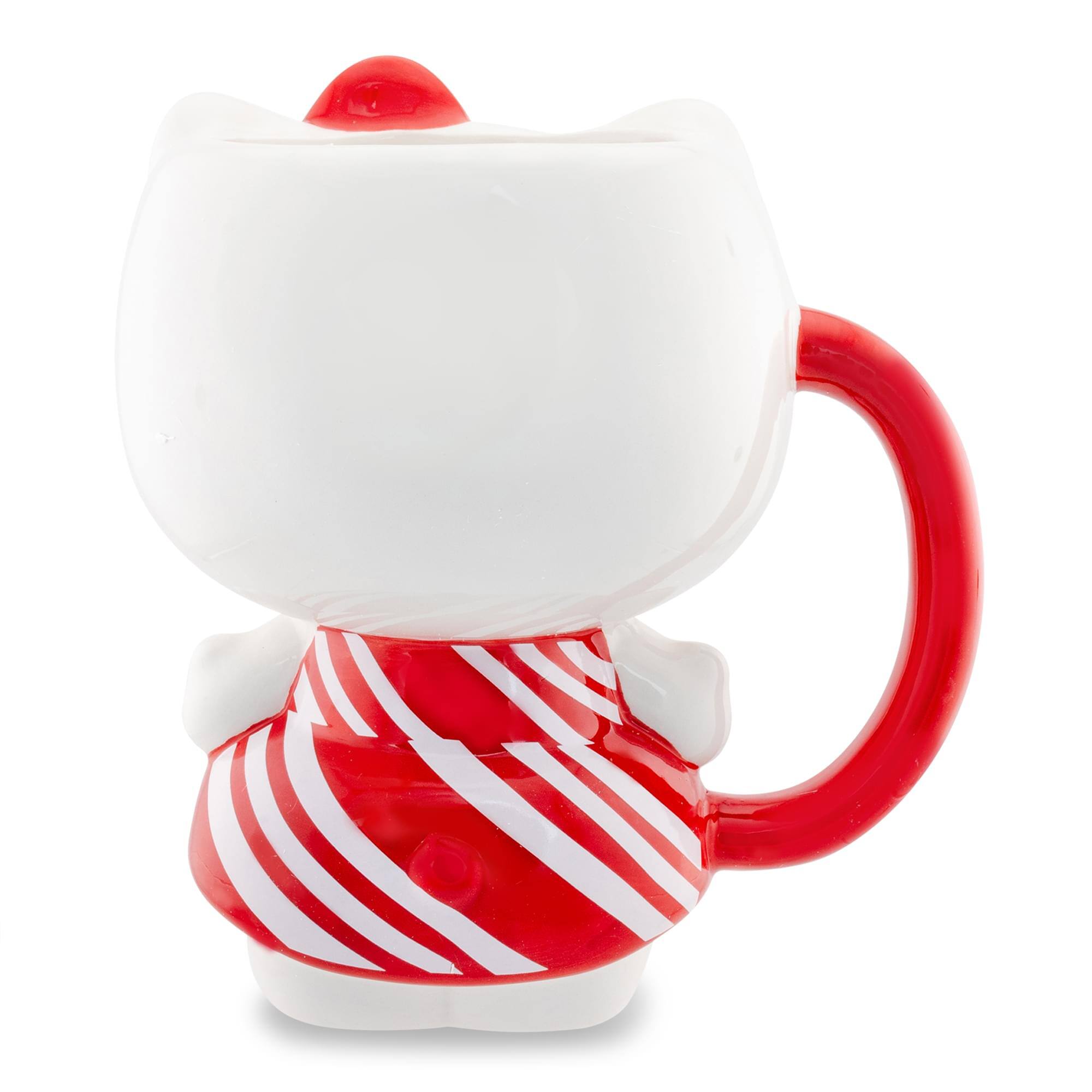 Alt View 1. Hello Kitty - Sanrio Hello Kitty Candy Cane Dress 3D Sculpted Ceramic Mug | Holds 20 Ounces - Red.