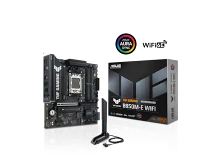ASUS AURA SYNC WiFi6E
TUF GAMING B850M-E WIFI
MOTHERBOARD
ASUS
TUF GAMING
B850M-E WIFI
MOTHERBOARD