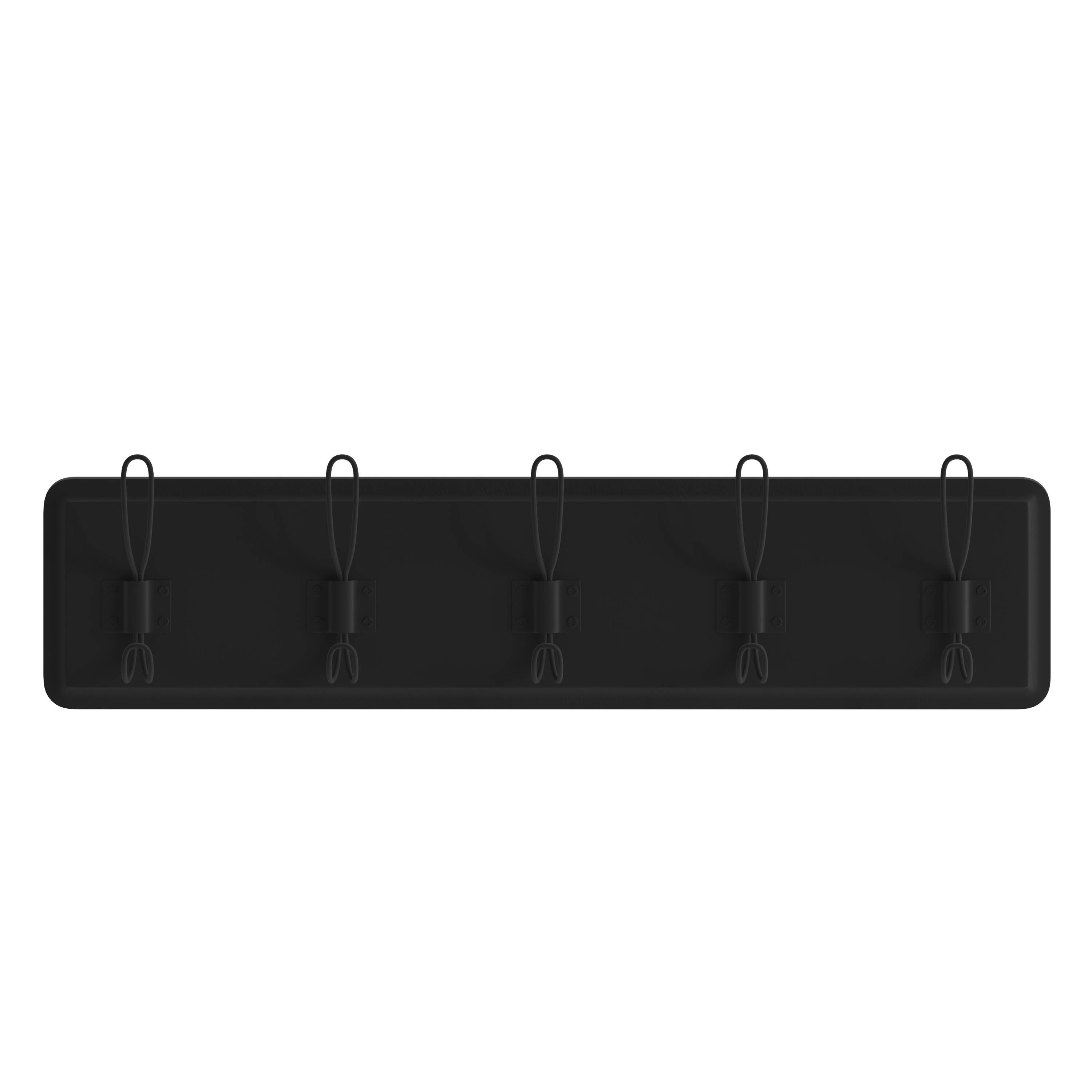 Alt View 9. Emma + Oliver - Wade Rustic Wall Hanging Storage Rack with 5 Hooks for Entryway, Kitchen, Bathroom and More - Black.