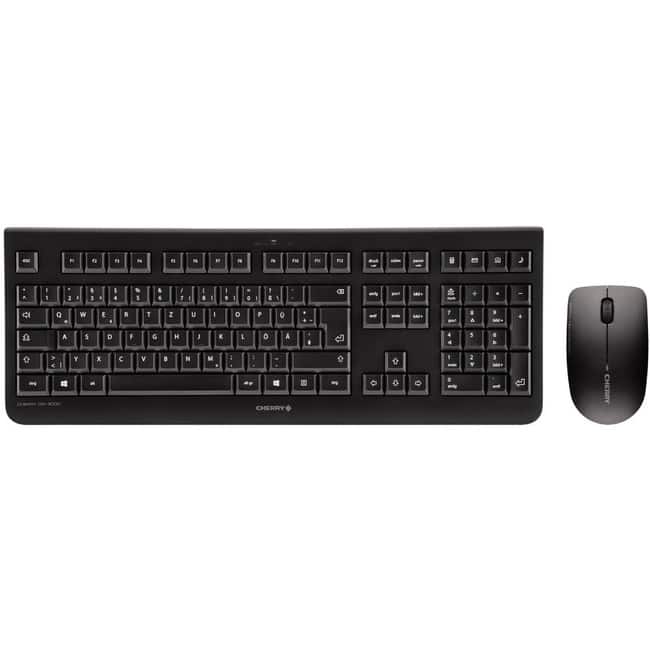CHERRY - DW 3000 Wireless Keyboard & Mouse Set - French Layout - Black - USB Wireless RF - Optical - 1200 dpi - 3 Button - Unknown