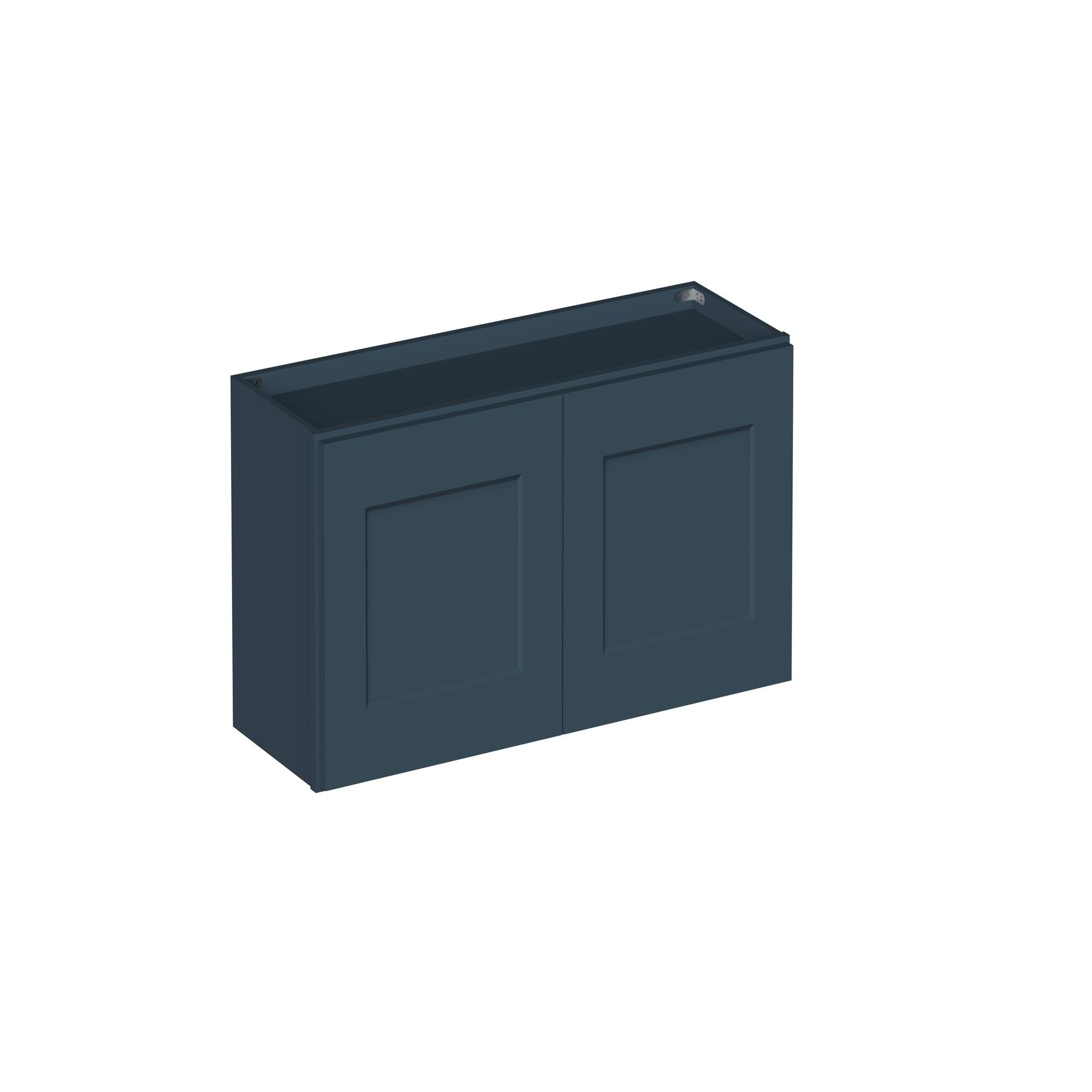Angle. Boyel Living - 36-in W x 15-in H x 12-in D Shaker RTA Kitchen Wall Cabinet with Soft-Close - Charcoal Blue.