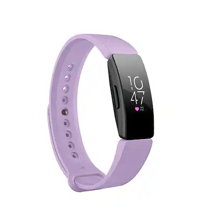 Front. StrapsCo - Rubber Pin-and-Tuck Strap Silicone Watch Band For Fitbit Inspire & Inspire HR (Short-Medium) - Light Purple.