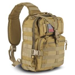 XGear Tactical - 14L Range Sling Bag Backpack with Adjustable Strap - Khaki