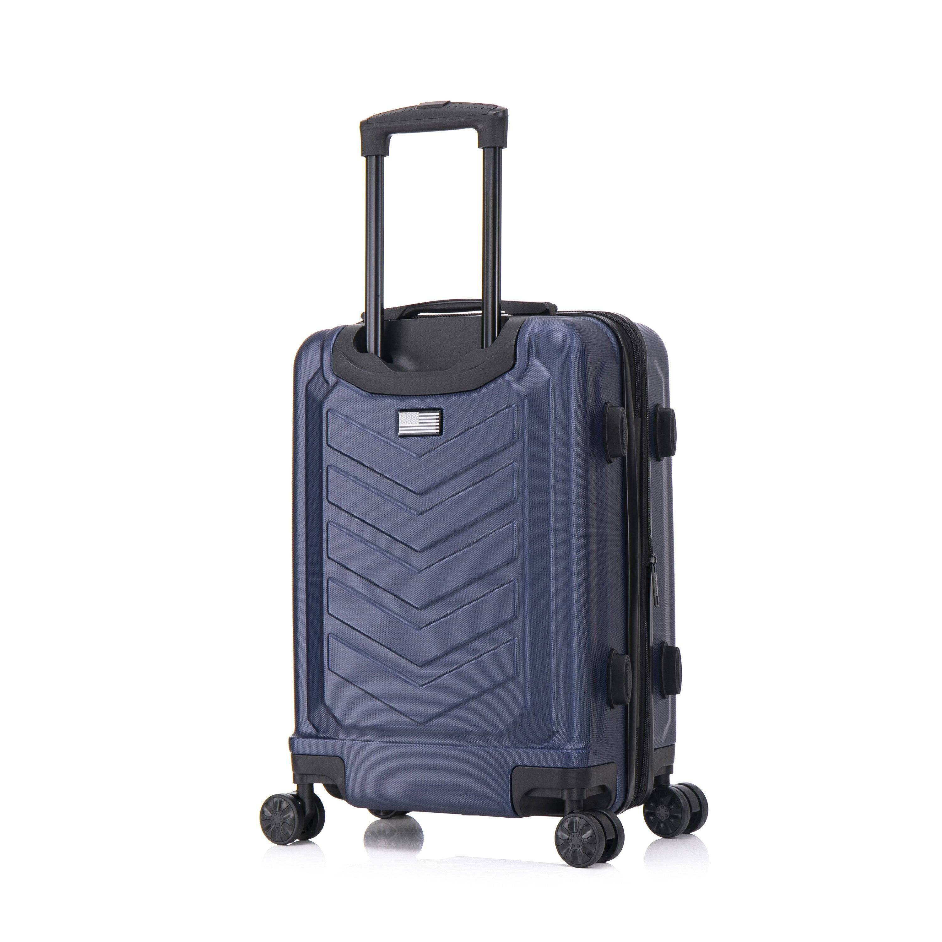 Angle. US Army - FOX PRO 20'' Expandable Carry-On Suitcase with TSA Lock - NAVY BLUE.