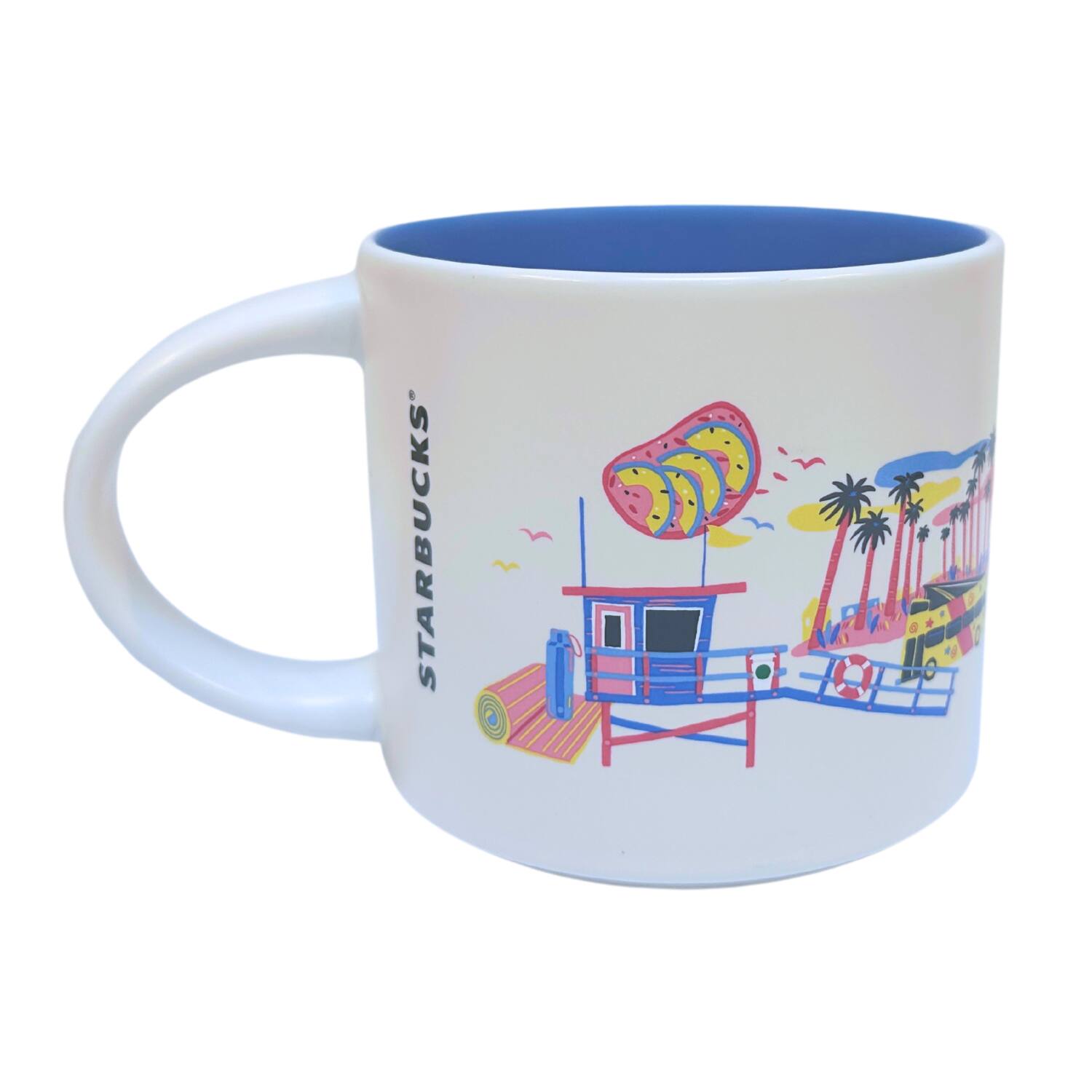 Angle. Starbucks - Starbucks Discovery Series Los Angeles Ceramic Mug, 14 Oz - Blue.