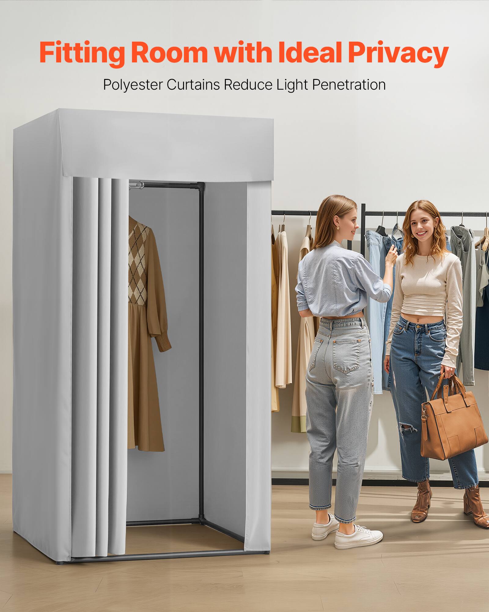 Fitting Room with Ideal Privacy  
Polyester Curtains Reduce Light Penetration