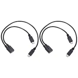 Unique Bargains - 2pcs Micro USB 2-in-1 Splitter Charging Cable Cord 11.8" for Dual Devices - Black