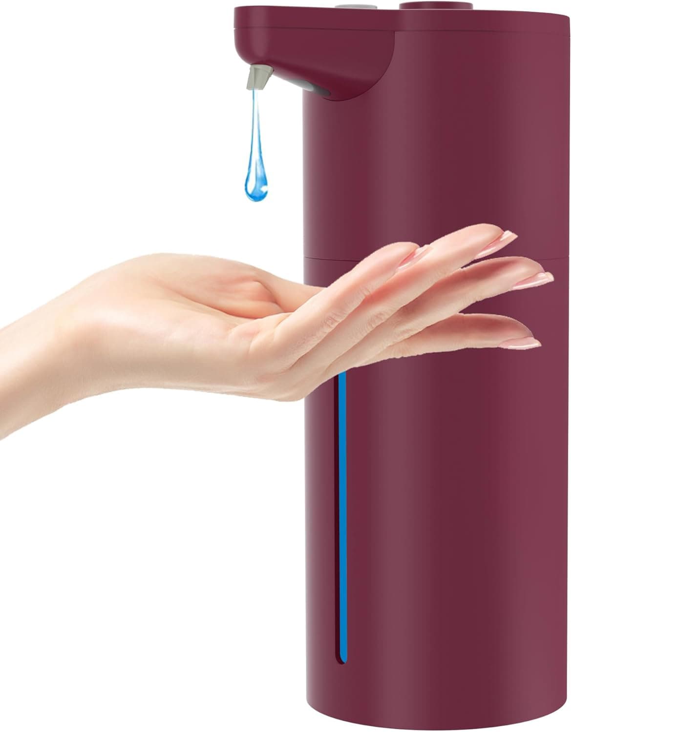 Front. FINEAK - Touchless Automatic Soap Dispenser Adjustable Volume Toddler-Friendly Red - Matte Red.