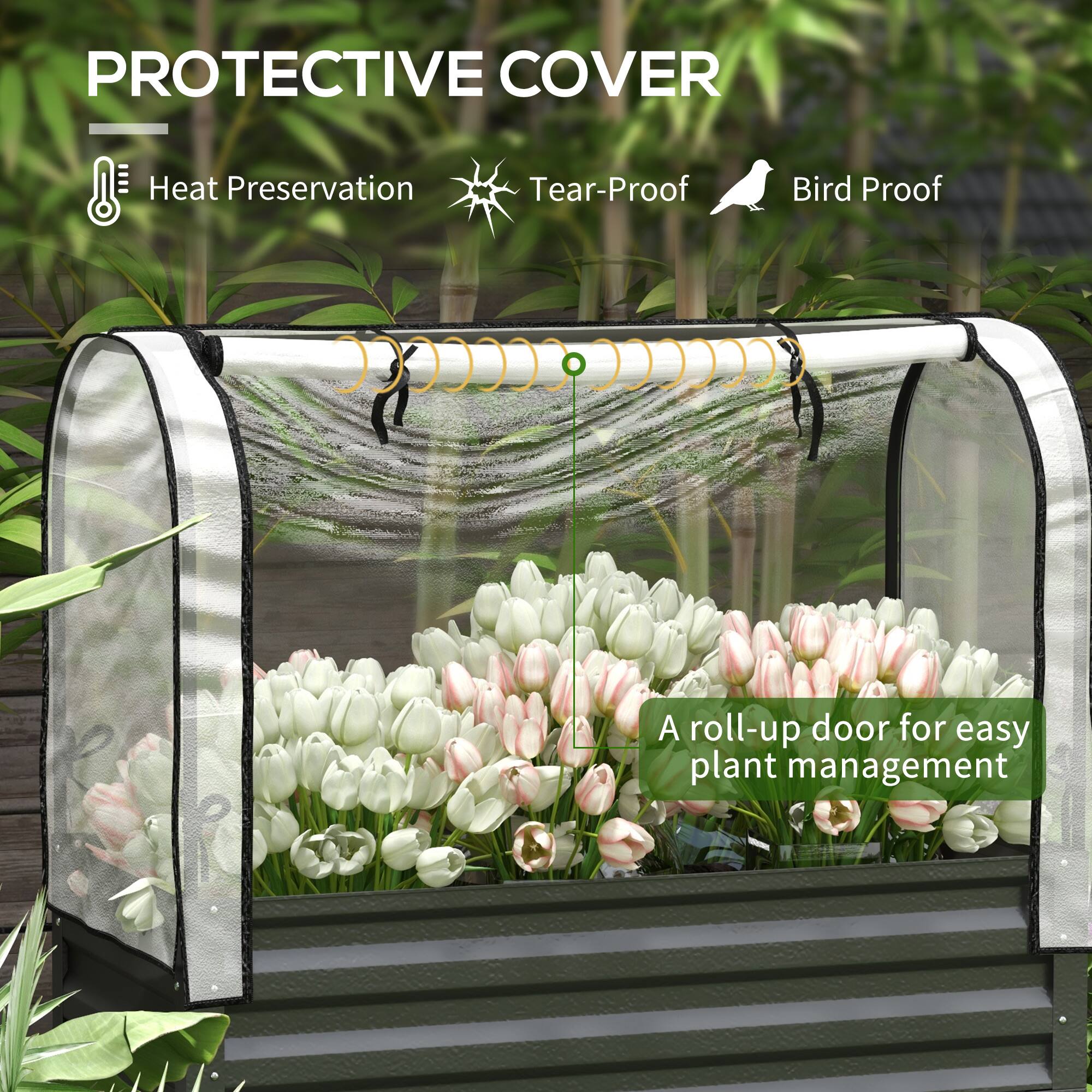 PROTECTIVE COVER

- Heat Preservation
- Tear-Proof
- Bird Proof

A roll-up door for easy plant management