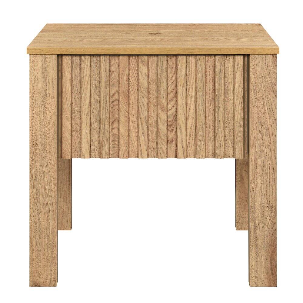Left. New Classic Furniture - New Classic Furniture Thayer Wood 1-Drawer End Table in Natural/Beige (Set of 2) - Natural.