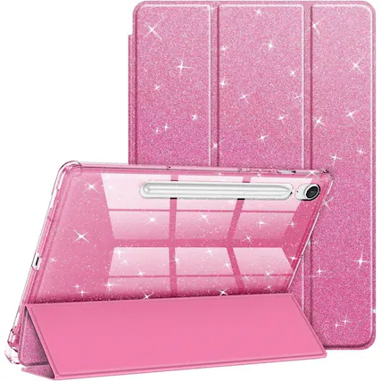 Front. Kitcheniva - Slim Case For Samsung Galaxy Tab S9 FE And S10 FE 5G 10.9'' Clear Back Cover Pink - Pink.