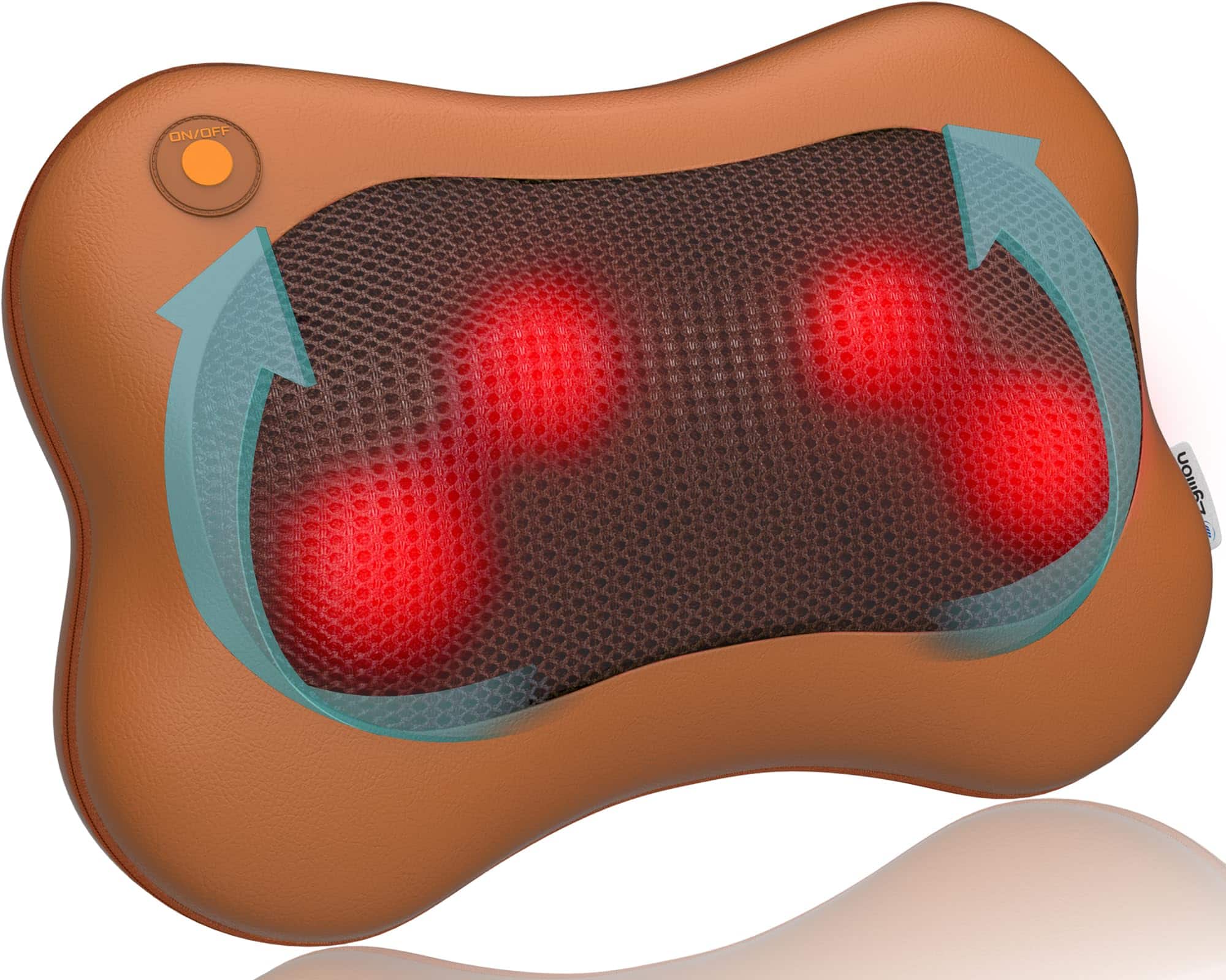 Live At Space - 3D Shiatsu Neck & Back Massager Pillow with Heat, Deep-Knead Nodes, Auto-Off, Car Adapter - 642146672132