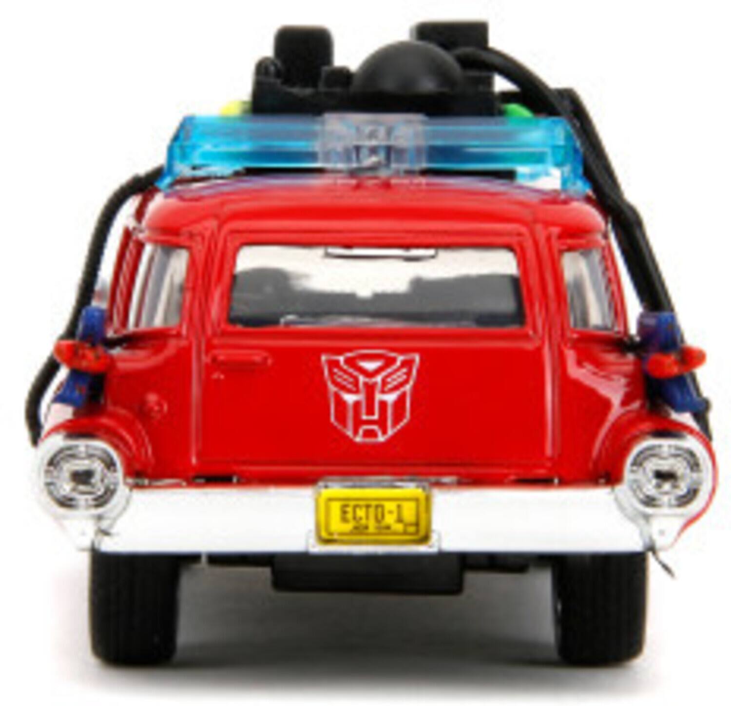 Alt View 3. Jada Toys - Jada Toys - 1:32 Transformers x Ghostbusters - Hollywood Rides - Ecto-1 G1 Mashup   - COLLECTIBLES - Multicolor.