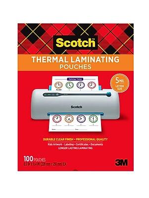 Scotch - Thermal Laminating Pouches, Letter Size, 5 Mil, 100/Pack (TP5854-100) - Transparent