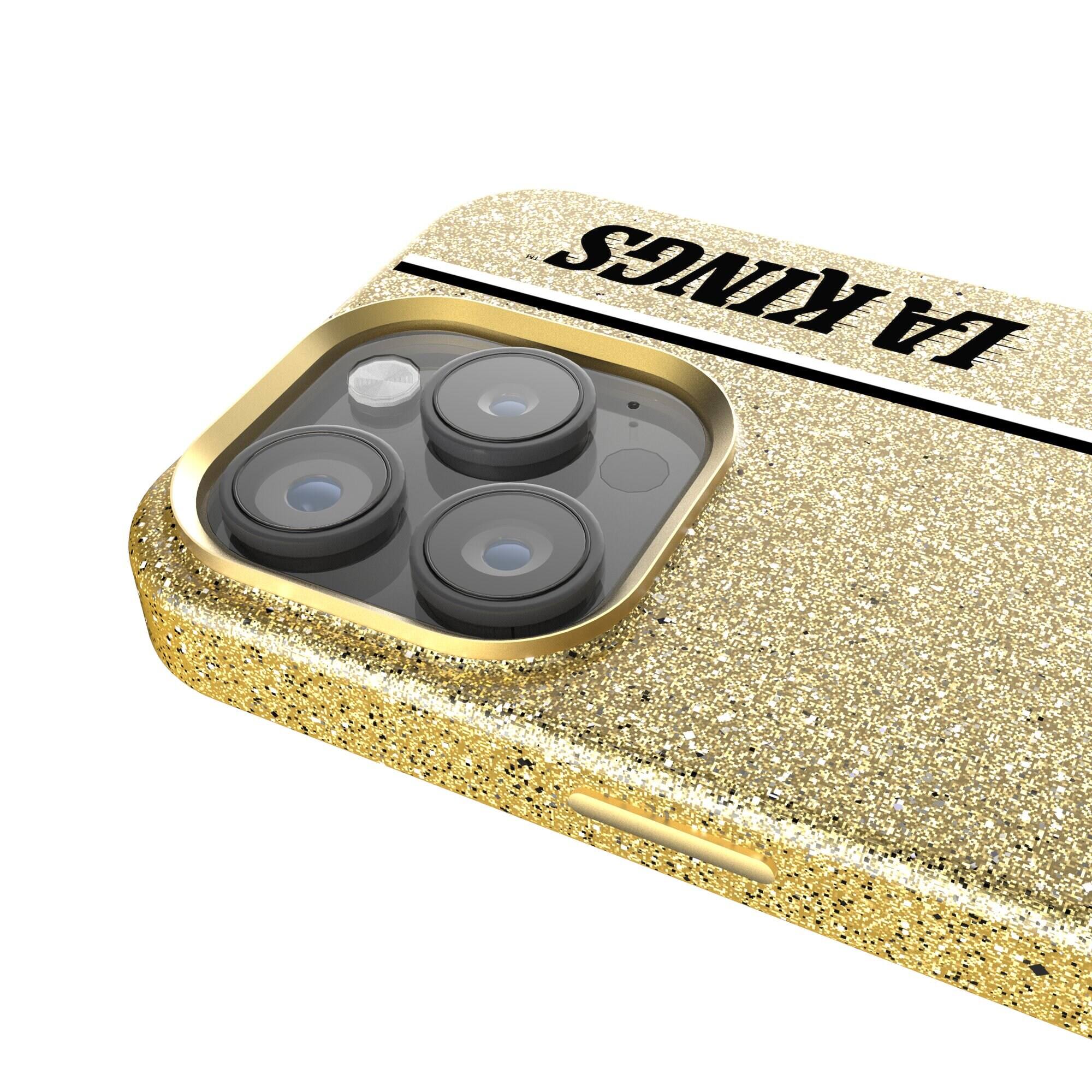 Alt View 2. Keyscaper - Gold Los Angeles Kings Sidebar Bling iPhone Case - 14 - Gold.