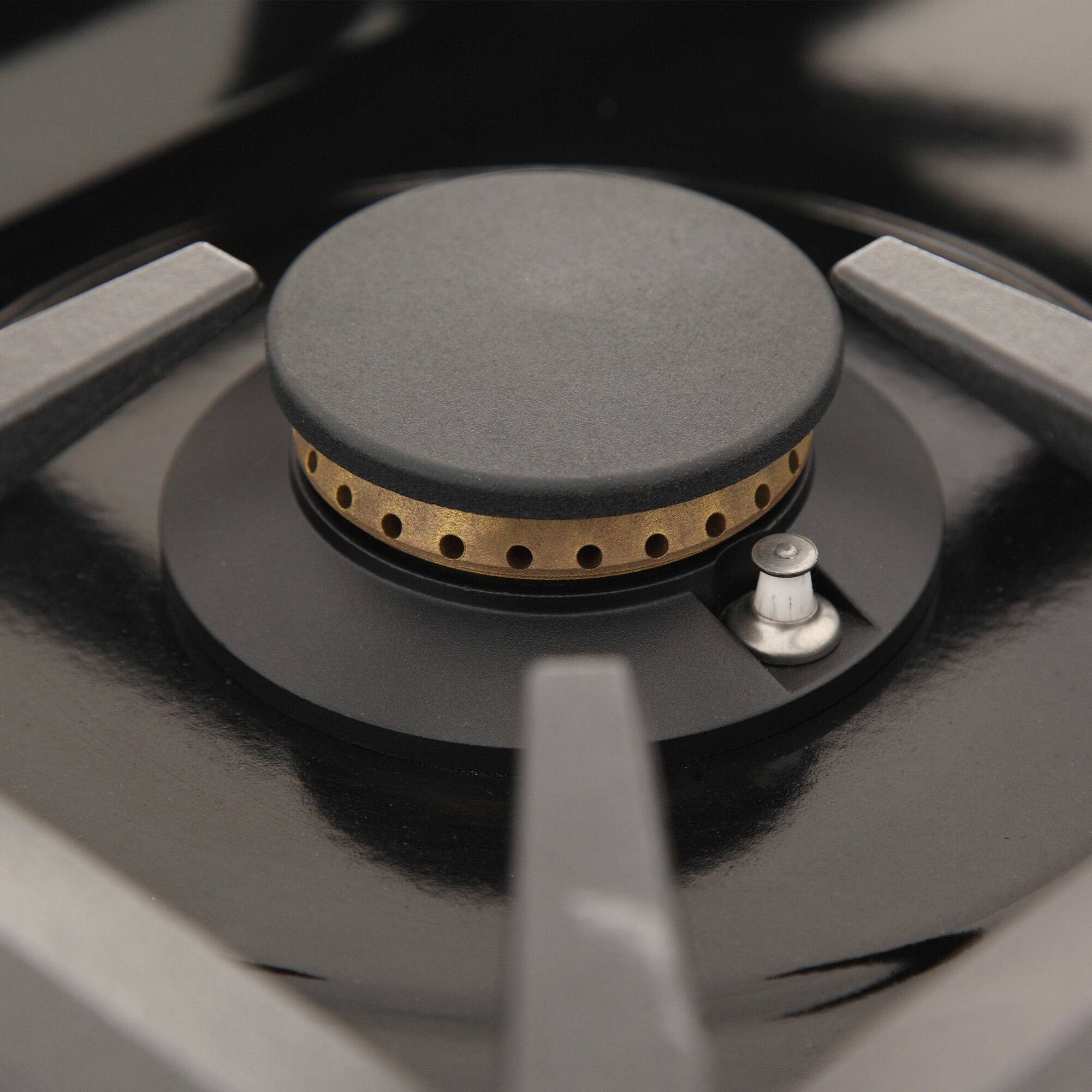 Alt View 4. Kucht - Professional 36 in. Natural Gas Range Top with Sealed Burners in Stainless Steel with Royal Blue Knobs - Royal Blue.