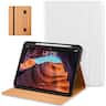 DTTO - Case for iPad 11th Gen 11" 2025 (A16) & 10th Gen 10.9" 2022, Leather Folio Cover with Pencil Holder & Auto Wake/Sleep - White