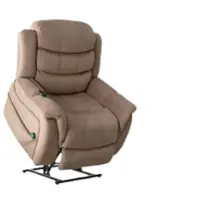 Bestier - 41" Large Microfiber Power Lift Recliner with 8-Point Vibration Heating Massage Assistance Recliner Dual Motor - Brown - Front_Zoom