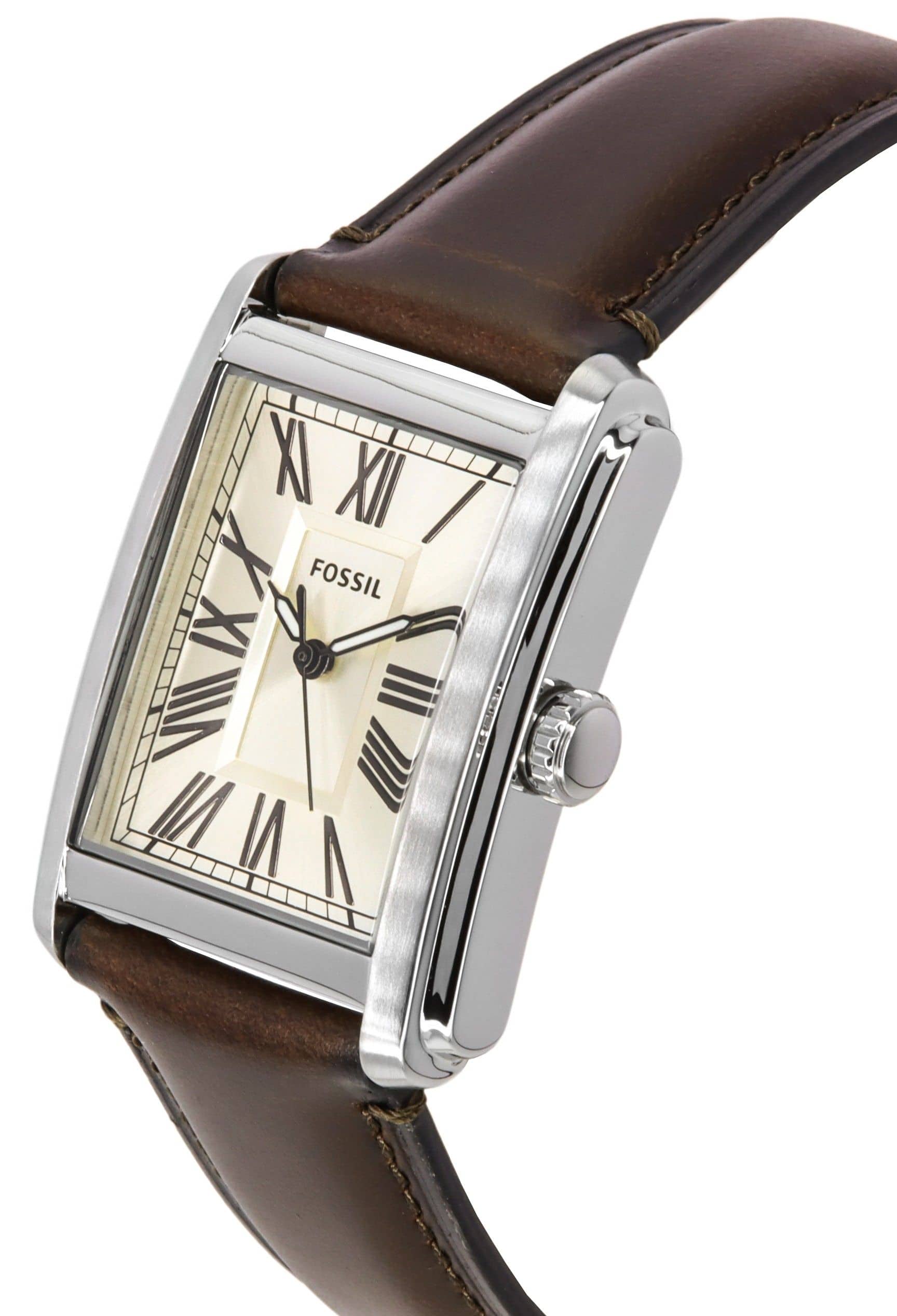 Fossil Carraway Leather Strap Cream Dial Quartz FS6012 Men's Watch