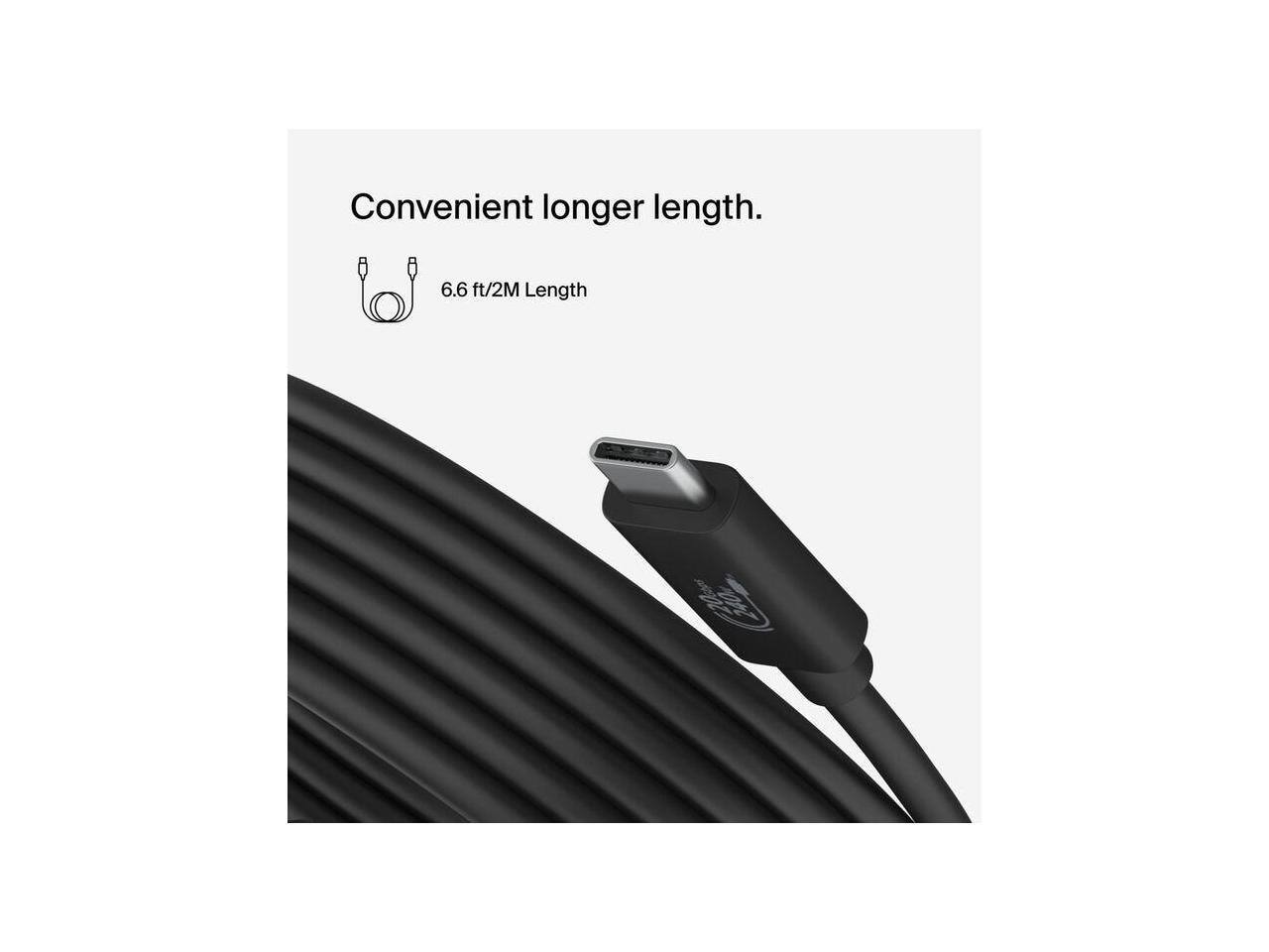 Convenient longer length.  
6.6 ft/2M Length
