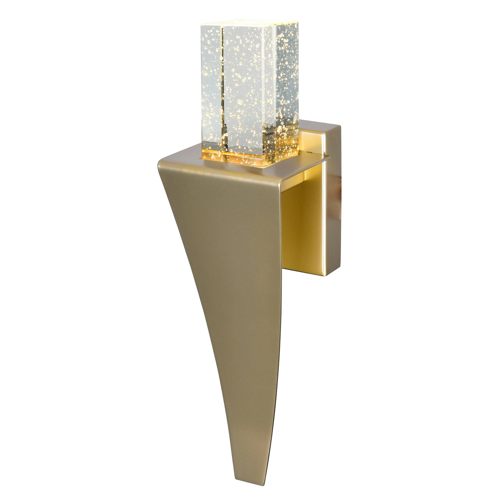 Angle. CWI Lighting - Catania LED Integrated Satin Gold Wall Light - Satin Gold.