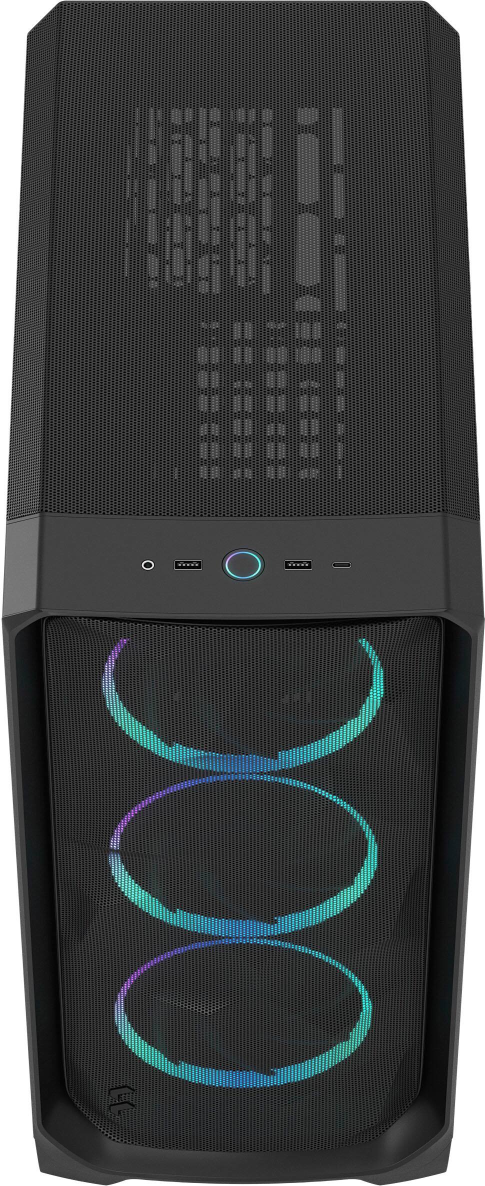 The text on the image reads "T Sd 1HSUR C ...". However, it is not clear what the actual message is due to the missing words. The image features a black and purple computer tower, which is likely a part of a computer system.