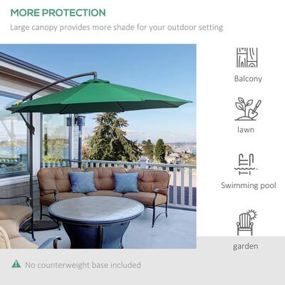 counterweight for offset patio umbrella Outsunny 10ft Umbrella, Hanging Cantilever Umbrella, Red lasting performance Beige Polyester Cantilever Patio Umbrella