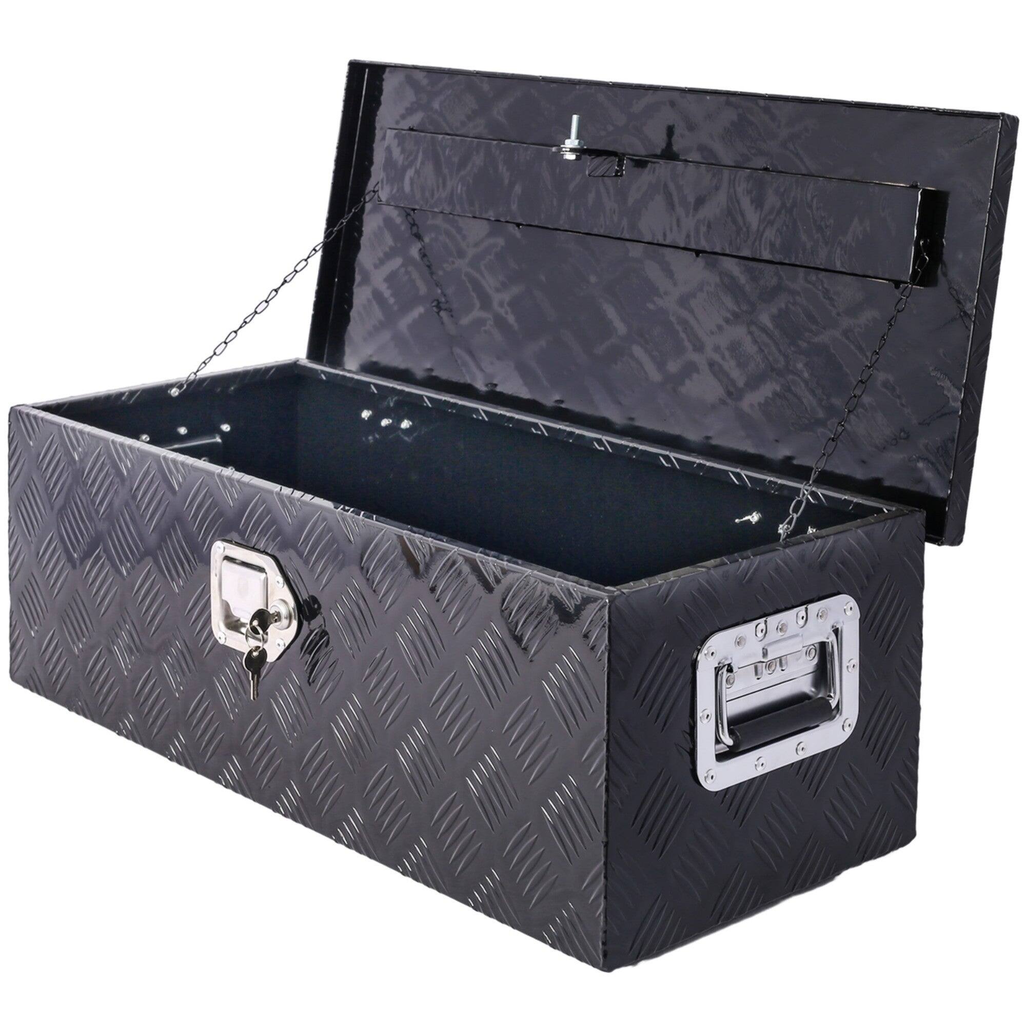 Alt View 2. Boyel Living - Black 30x10x13-Inch Aluminum Heavy-Duty Truck Bed Underbody Storage Tool Box.