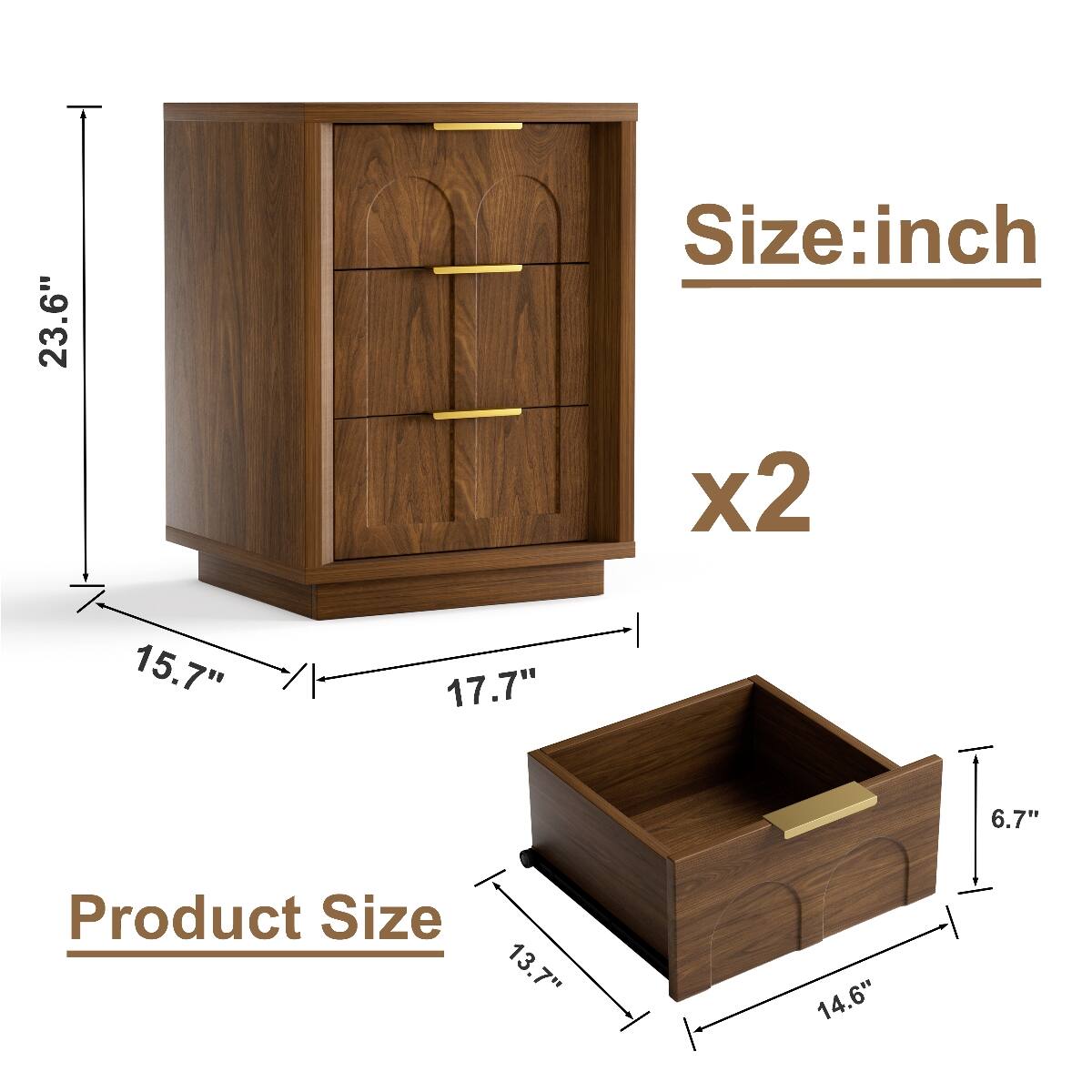 Size: inch x2  
23.6"  
15.7"  
17.7"  
Product Size  
13.7"  
14.6"  
6.7"