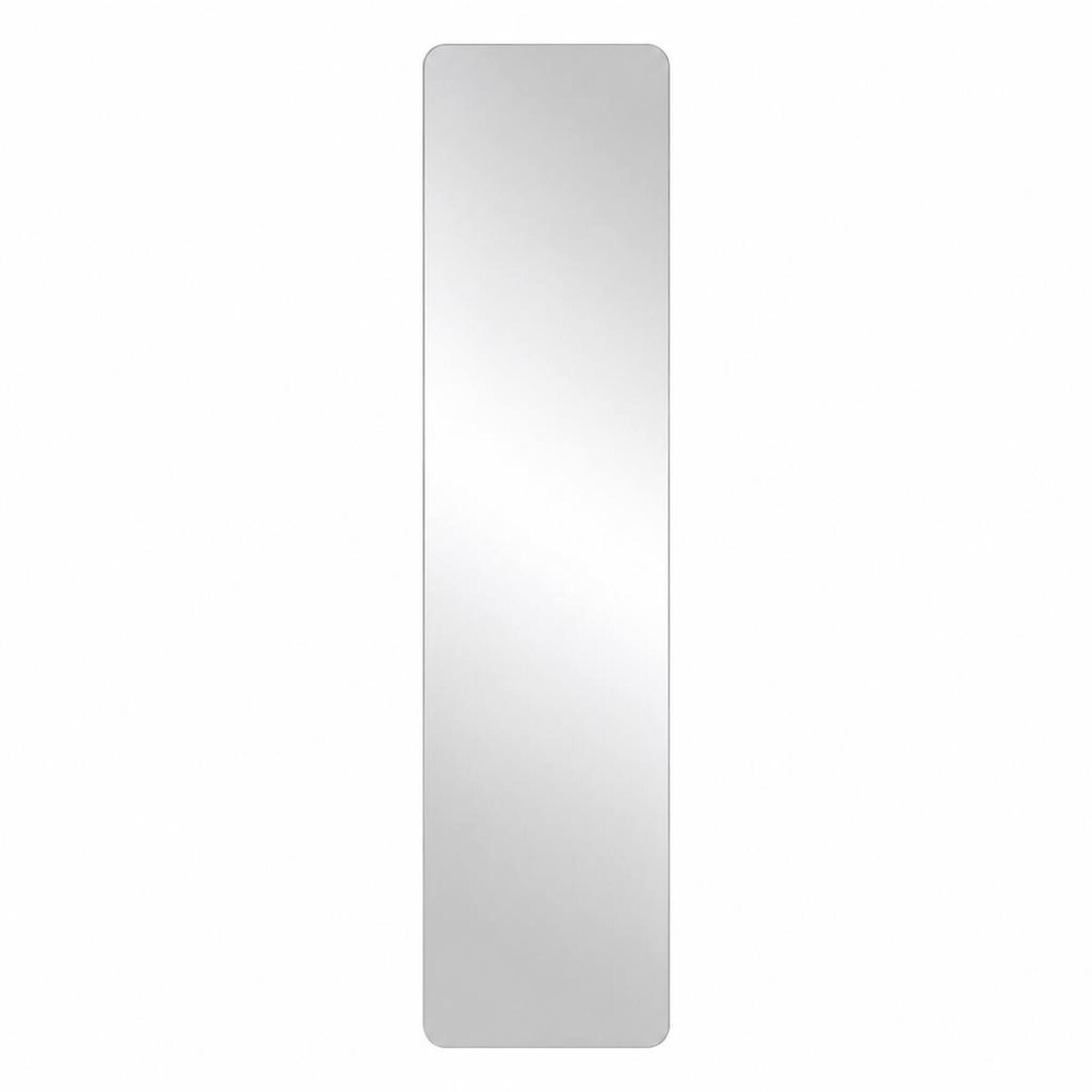 Front. RYHNUYNE - 60x15 Inch Full Body Mirror, Frameless Rounded Corners, Aluminum Frame, Wall Mounted for Bedroom and Living Room - Silver.