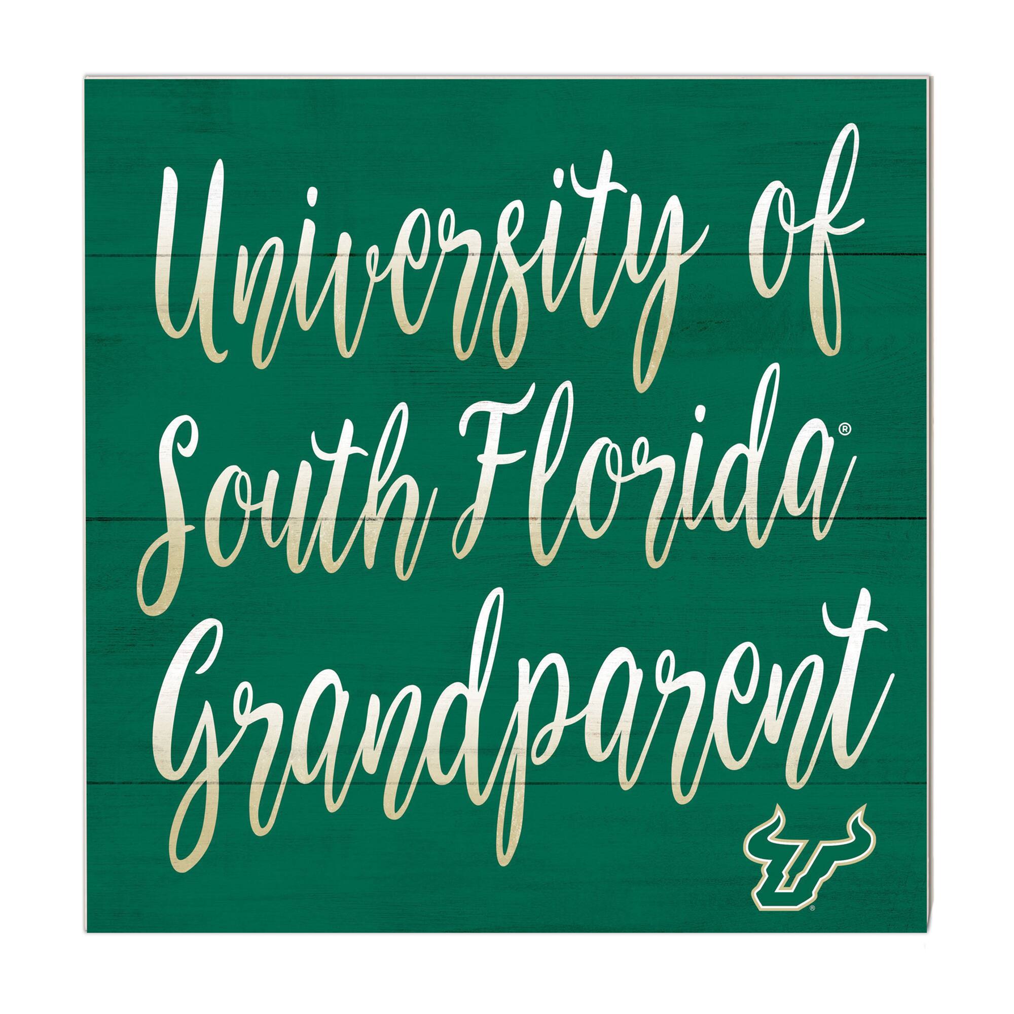 Green South Florida Bulls 10'' x 10'' Grandparent Plaque