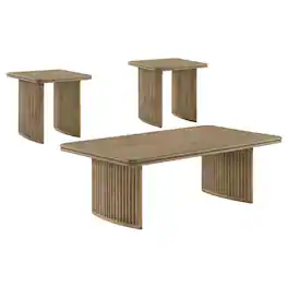 Coaster Co. of America - Adina 3-piece Wood Coffee Table Set - Distressed Light Brown
