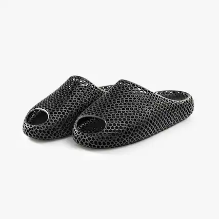 Front. Nexbie - AeroCloud 3D Printed Slippers - Black.