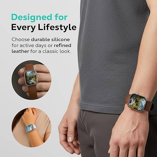 Designed for Every Lifestyle  
Choose durable silicone for active days or refined leather for a classic look.