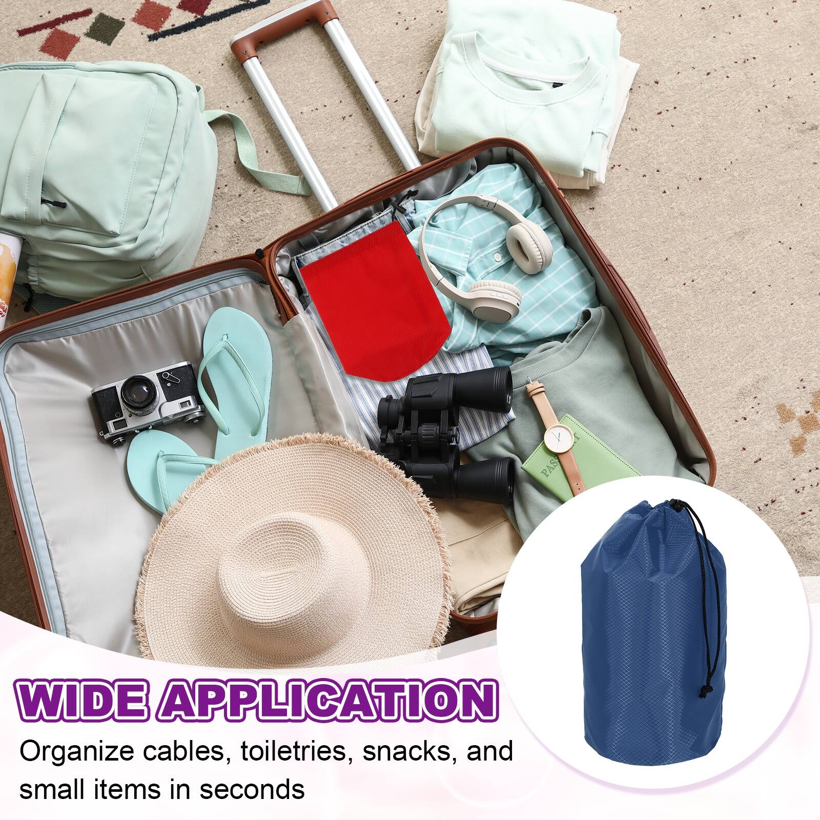 WIDE APPLICATION  
Organize cables, toiletries, snacks, and small items in seconds
