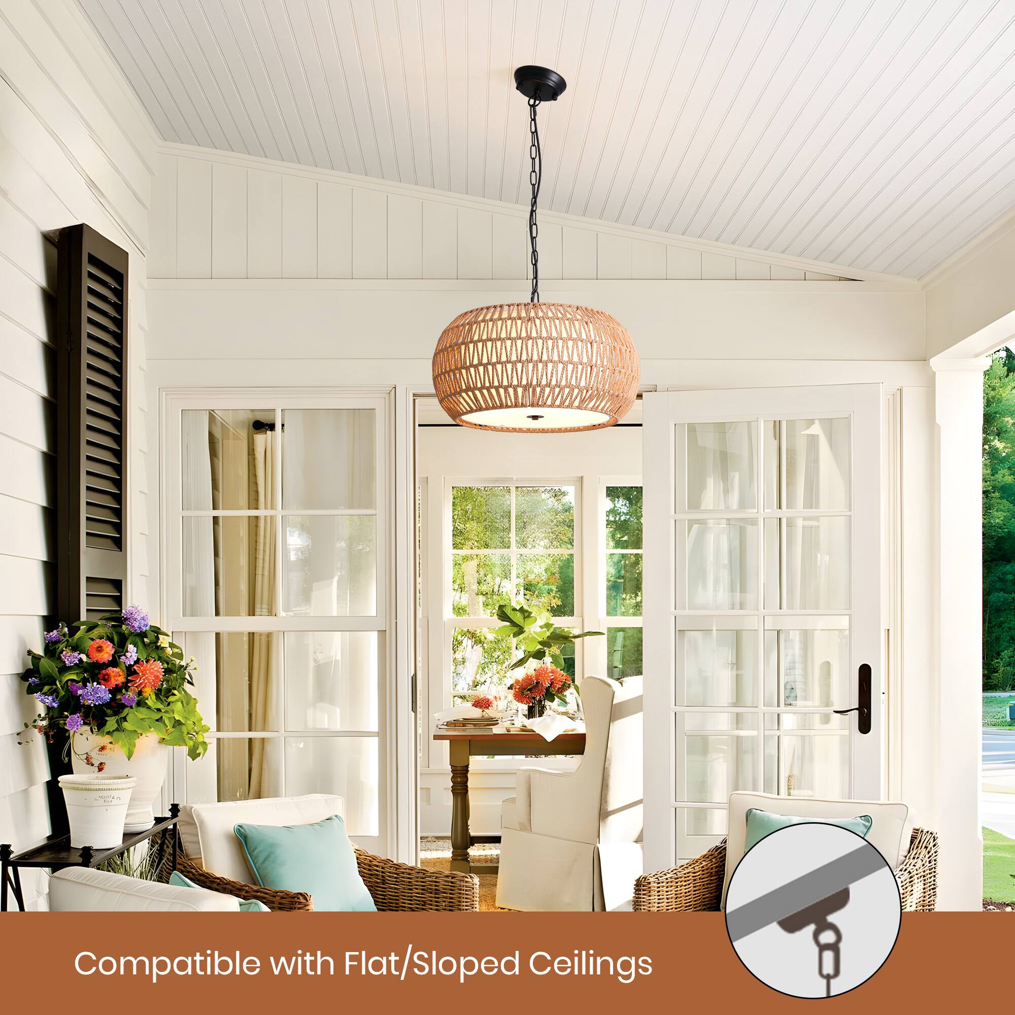 Compatible with Flat/Sloped Ceilings