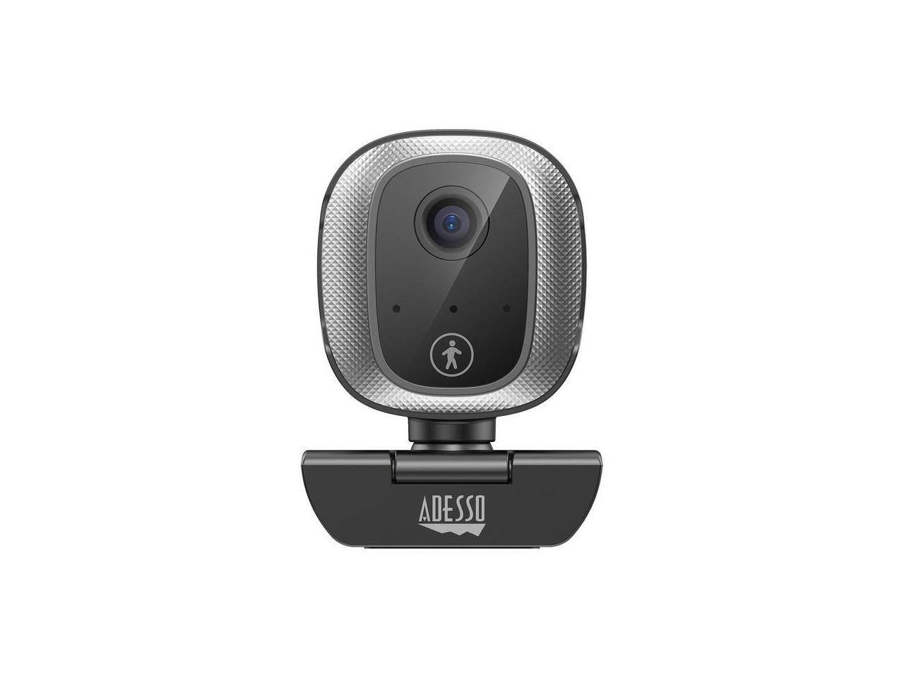 Alt View 10. Adesso - Adesso CyberTrack M1 1080P HD USB Webcam with Motion Tracking, Mic, Tripod Mount - Black/Silver.