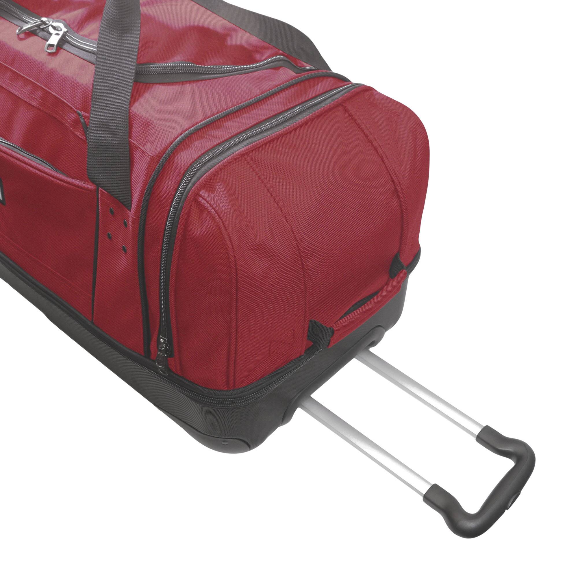 Alt View 5. Ful - Workhorse 30" Split Level Rolling Duffle Bag - DARK RED.
