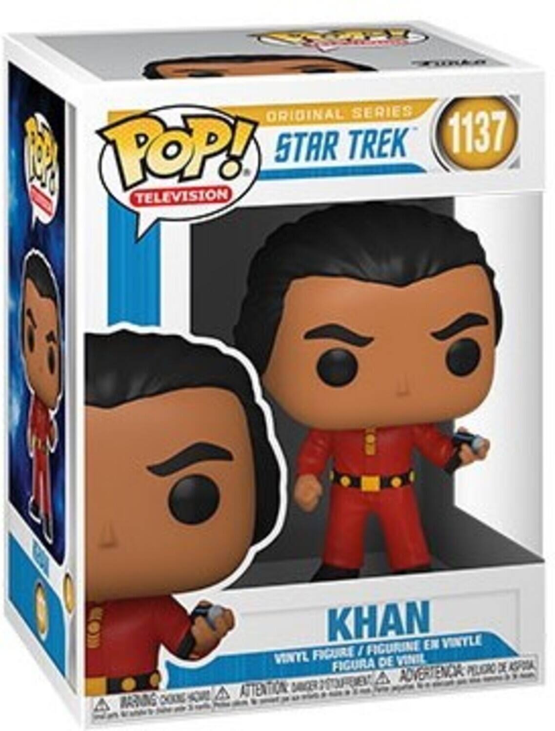 Sn ORIGINAL SERIES POP! STAR TREK 1137 TELEVISION BARNNG KHAN VINYLE FIGURINE EN FICURE  VINTL DE VINIL FIGURA PELGRO DE KFOA A AO OVERTENDA ATTENTIOA TION MOFEE A