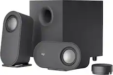 Front. Logitech - Z407 2.1 Bluetooth Computer Speaker System with Wireless Control (3-Piece) - Black.