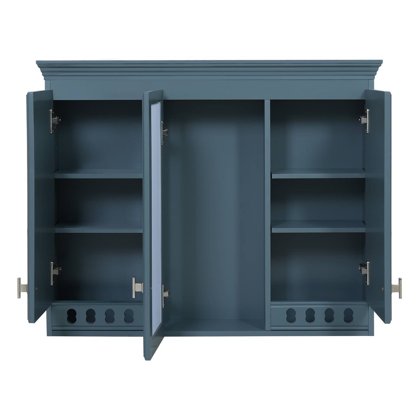 Alt View 1. Whisen - 35-In Wall-Mount Medicine Cabinet Mirror with Adjustable Shelves for Bathroom Vanity & Bedroom - Blue.