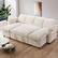 Angle. Dyonery - 81" U Shaped Pull Out Couches for Living Room with Storage Chaise, USB Port&Cupholder - Beige.