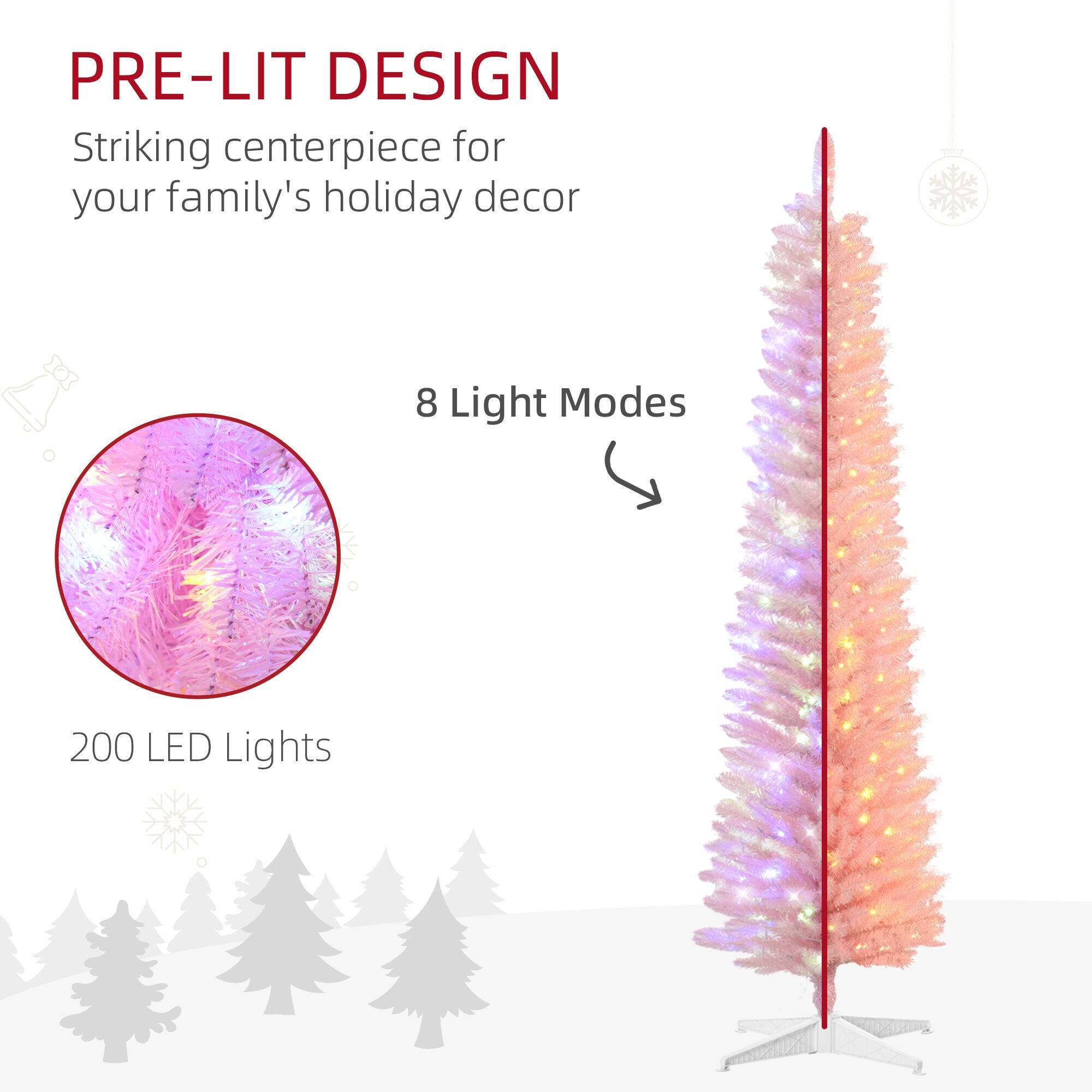 PRE-LIT DESIGN  
Striking centerpiece for your family's holiday decor  

8 Light Modes  
200 LED Lights